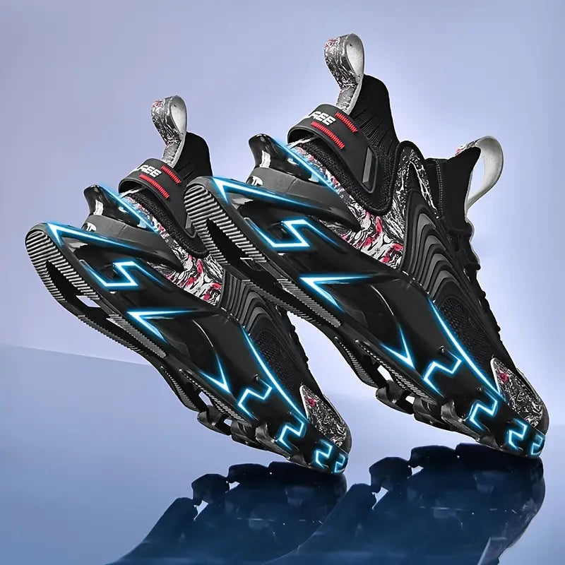 Men's Trendy Woven Knit Breathable Blade Type Running Sneakers