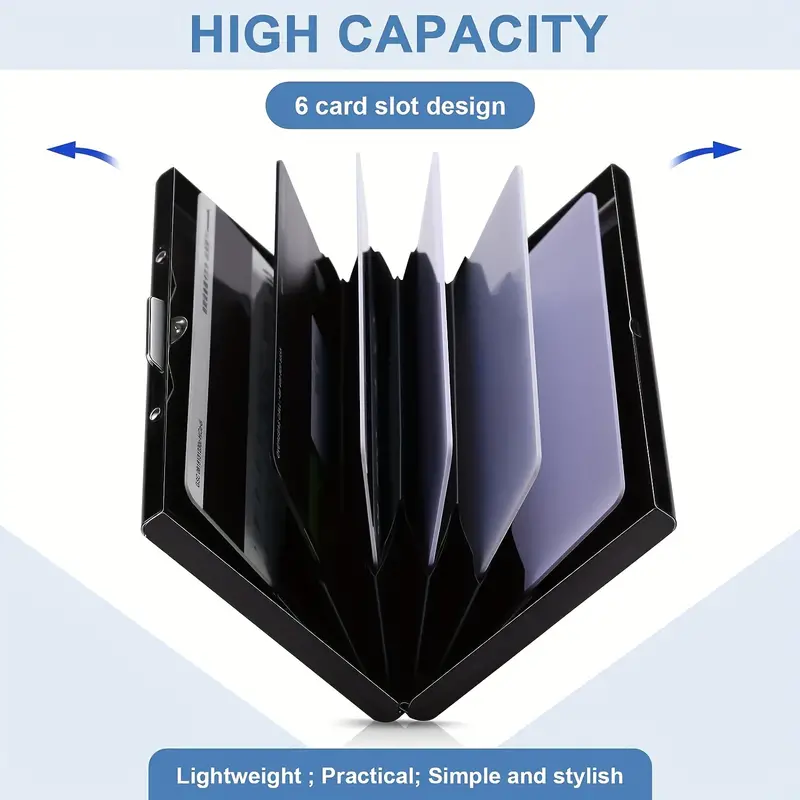 3 Pcs RFID Credit Card Holder-Stainless Steel, Silver, Blue and Black.