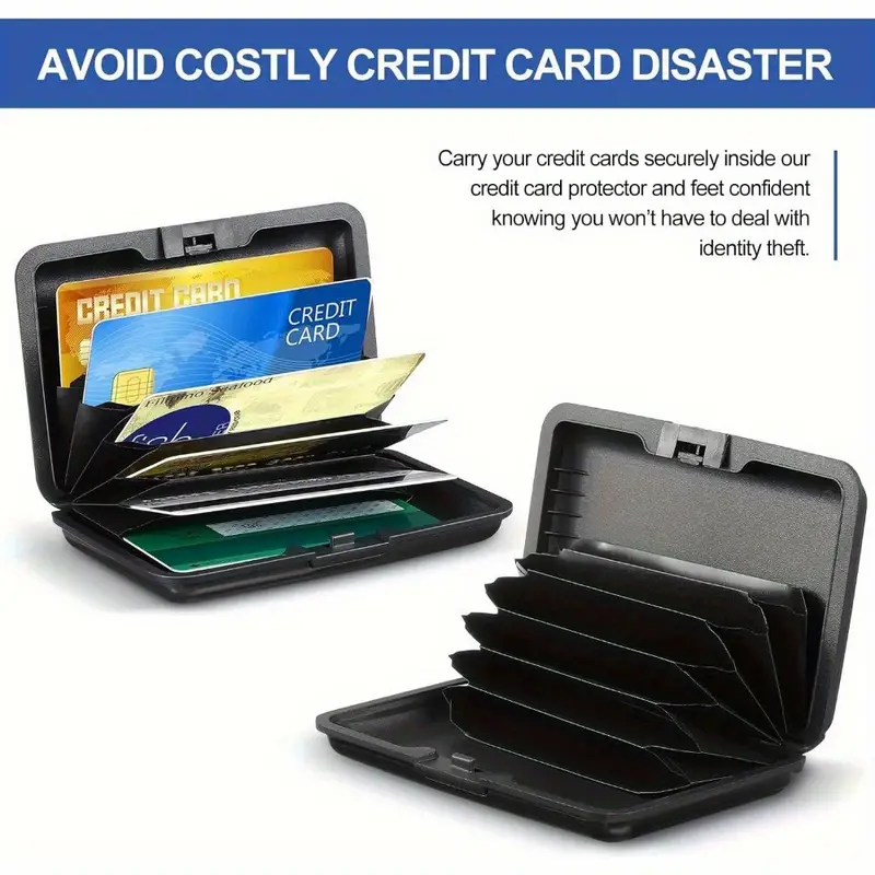 2Pcs RFID Credit Card Protector-Metal, Red and Blue
