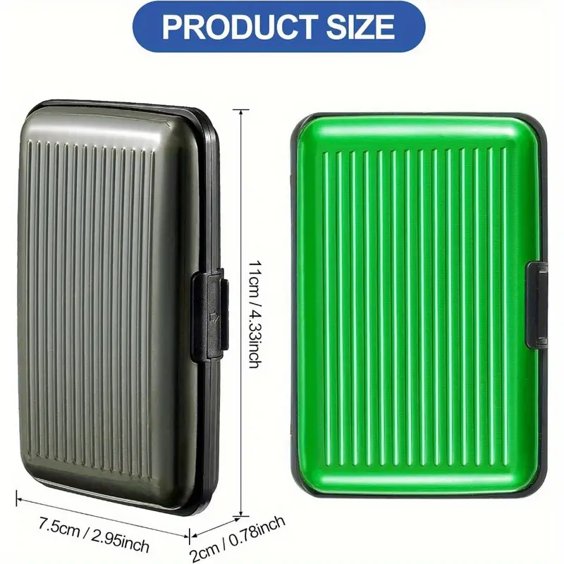 2Pcs RFID Credit Card Protector-Metal, Red and Blue