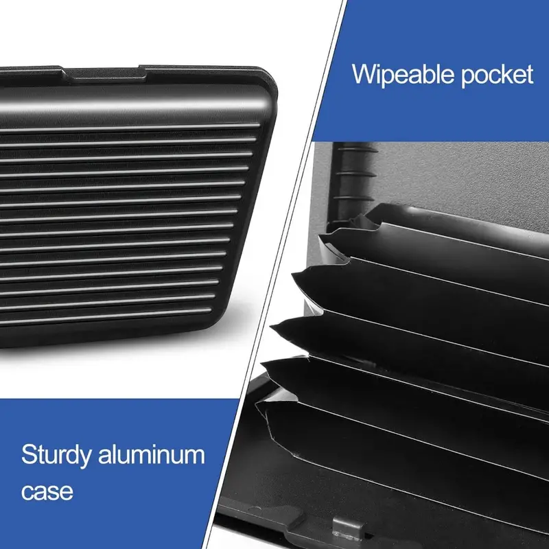 2Pcs RFID Credit Card Protector-Metal, Red and Blue