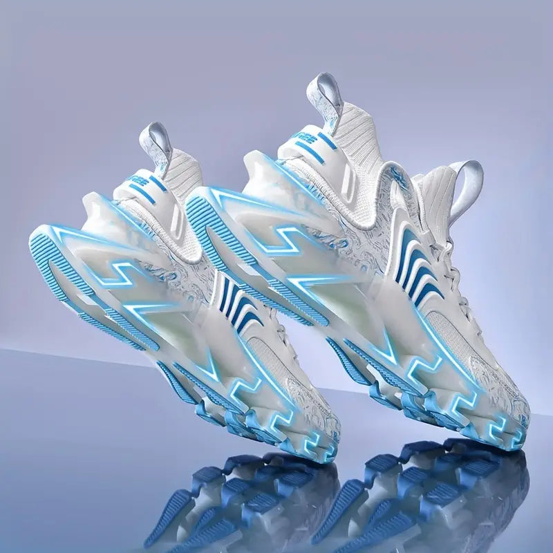 Men's Trendy Woven Knit Breathable Blade Type Running Sneakers
